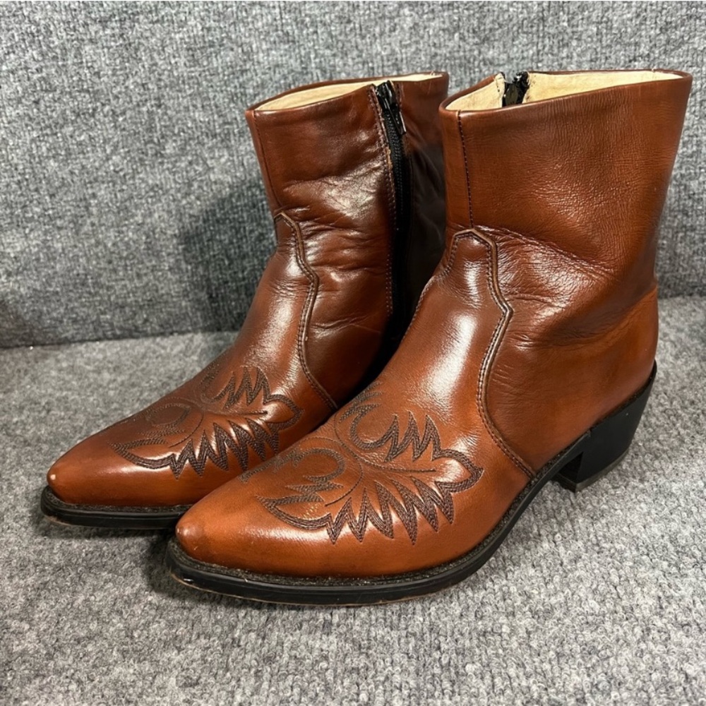 DURANGO Vintage Western Cowboy Zip Ankle Boots
